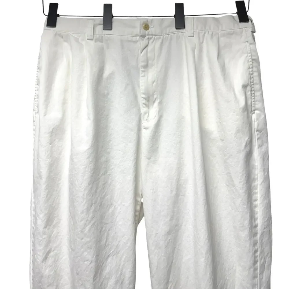 Vintage Polo Ralph Lauren Men’s 38x32 Hammond Pant Chino White Cuffed Preppy